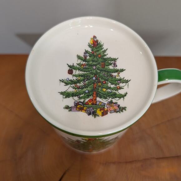 Spode Christmas Tree Mug & Coaster Set Festive Holiday Gift Decoration Cocoa Tea - Picture 5 of 7